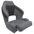 WISE BM3338 PREMIER SERIES PONTOON XL BUCKET SEAT W/ FLIP UP BOLSTER MOCHA JAVA / MUSHROOM / CAF