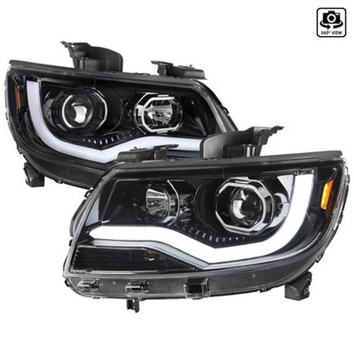 LED PROJECTOR HEADLIGHT FULL GLOSSY BLACK