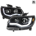 LED PROJECTOR HEADLIGHT FULL GLOSSY BLACK