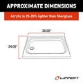 24IN X 36IN SHOWER PAN; LEFT DRAIN WHITE