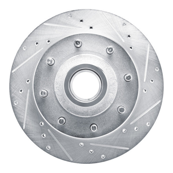 DFC 80-85 Ford E-250 Econoline Front Right Drilled & Slotted Silver Brake Rotor