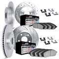 DFC 07-12 Lexus ES350 Front & Rear Drill/Slot Silver Rotors 4000 HybriDynamic Brake Pads w/Hardware