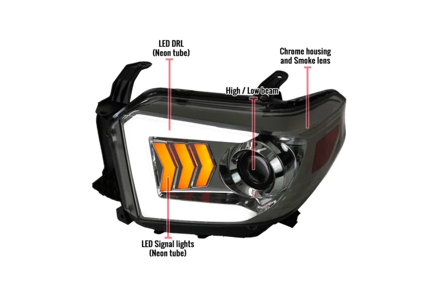 PROJECTOR HEADLIGHTS-SMOKE- LED BAR