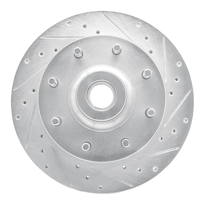 DFC 78-97 Dodge B200 / B200 Van / B250 Front Right Drilled & Slotted Silver Brake Rotor