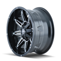 ~(38 lbs. 20X20X10)~ RAMPAGE (8090) BLACK/MILLED SPOKES 18X9 8-180 -12MM 124.1MM