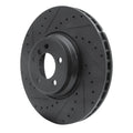 R1 2007-2008 BMW ALPINA B7 Front Left Drilled & Slotted Black Brake Rotor
