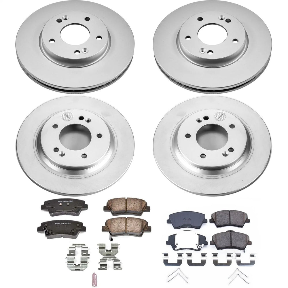 Power Stop 18-19 Hyundai Elantra GT Front & Rear Z17 Evolution Geomet Coated Brake Kit