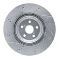 R1 10-17 Lexus LS460 Right Front Drilled & Slotted Silver Brake Rotor