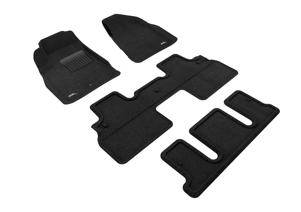 3D ELEGANT FLOOR MAT 3 ROW SET BLCK
