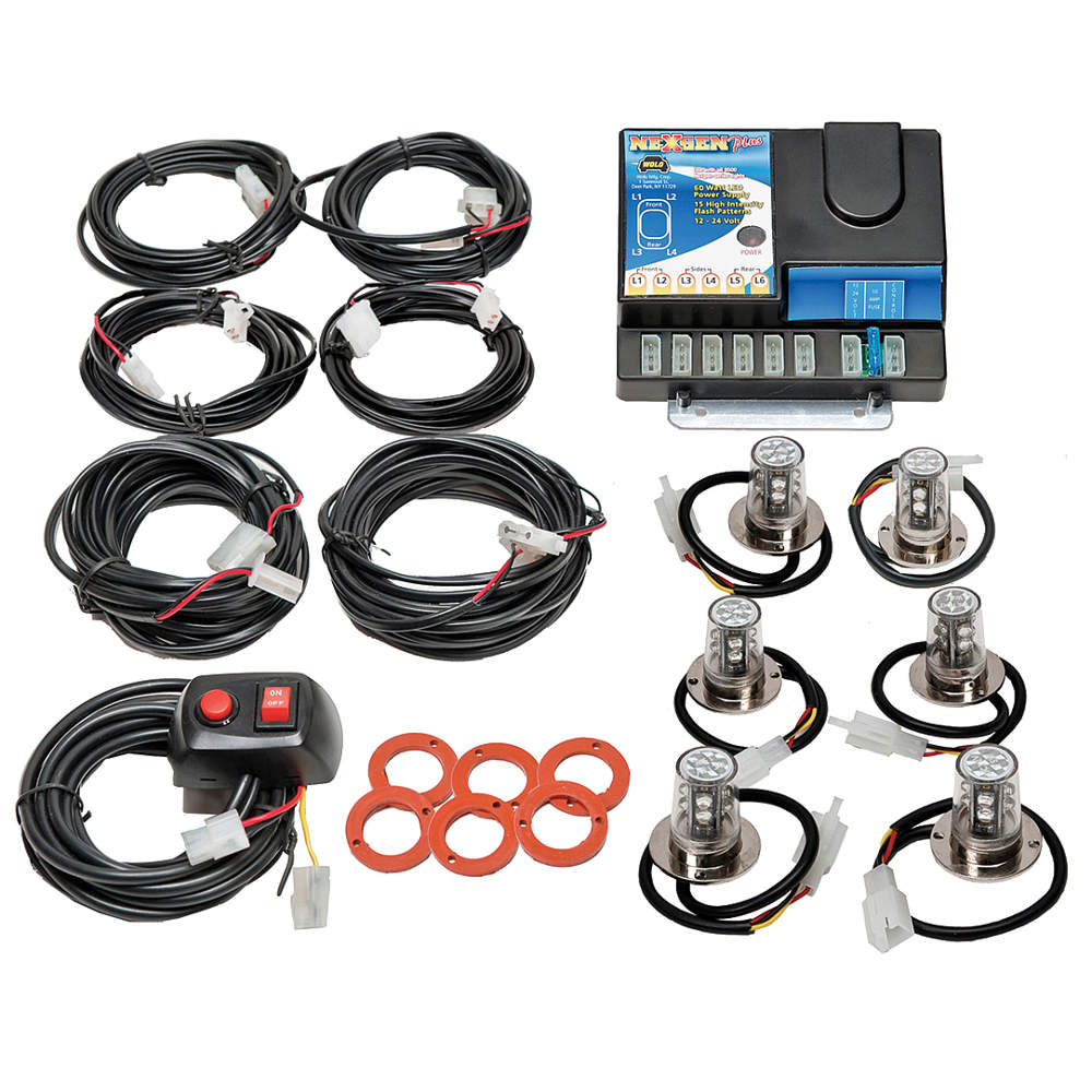 NEXGEN PLUSLED HIDE AWAY (6)OUTLET POWER SUPPLY 60WATT (6)AMBER LED HEADS 1224V