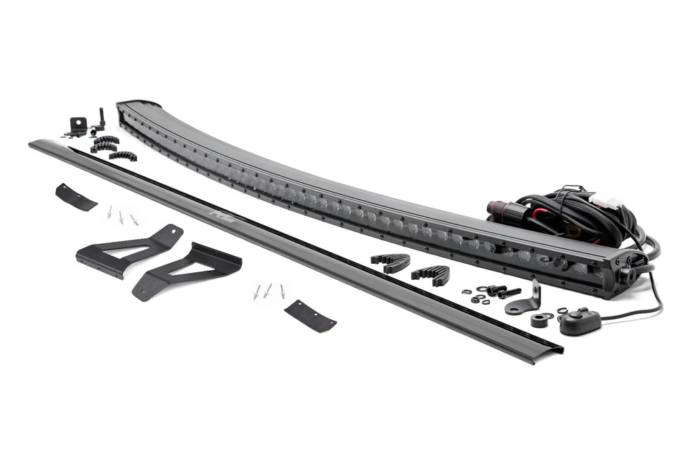 LED Light Kit Windshield Mount 50 BLK Single Row Jeep Cherokee XJ (84-01)
