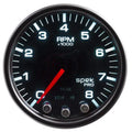 Autometer Spek-Pro Gauge Tach 2 1/16in 8K Rpm W/ Shift Light & Peak Mem Wht/Blk