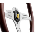 Momo Grand Prix Steering Wheel 350 mm - Mahogany Wood/Brshd Spokes