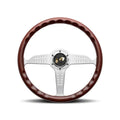 Momo Grand Prix Steering Wheel 350 mm - Mahogany Wood/Brshd Spokes