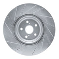 R1 10-17 Lexus LS460 Left Front Drilled & Slotted Silver Brake Rotor