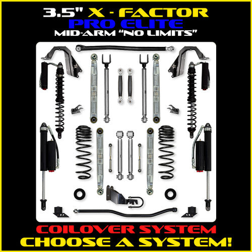 18C WRANGLER JL 2DR 3.5IN ALUM COIL OVER SYS W/ PB+J LOWER MID ARMS & FAST CD A