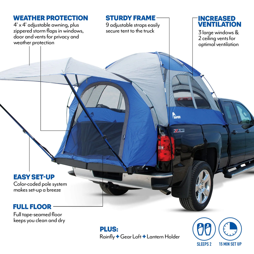 NAPIER SPORTZ TRUCK TENT 8FT8.2FT BED BLUE/GREY