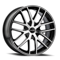 TOUREN TR60 BLACK MACHINED FACE BLACK RING 19X8.5 5-112 5-120 40MM 74.1MM