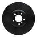 R1 2007-2008 BMW ALPINA B7 Front Right Drilled & Slotted Black Brake Rotor