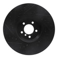 R1 2007-2008 BMW ALPINA B7 Front Right Drilled & Slotted Black Brake Rotor
