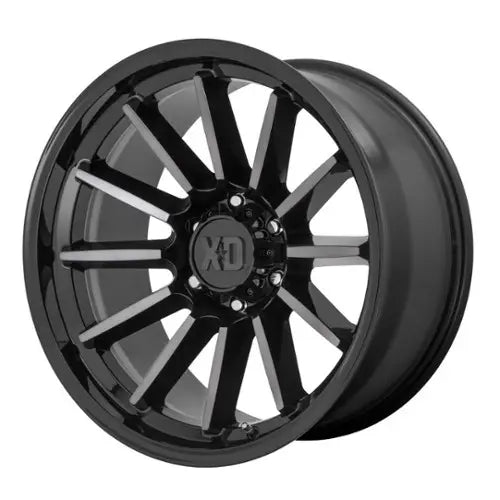 LUXE 17X9 6X5.5 MACH 18MM GLOSS BLACK MACHINED W/ GRAY TINT