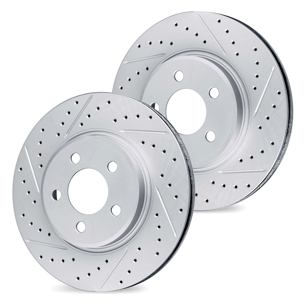R1 04-25 ScIon FR-S Front Drilled & Slotted Carbon Coated Brake Rotor Set