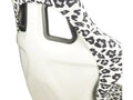 NRG FRP Bucket Seat PRISMA SAVAGE Edition White Pearlized Back Snow Leopard Print - Large