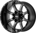 MO970 18x9 5x139.70/5x150.00 GLOSS GREY CENTER W/ GLOSS BLACK LIP (18 mm)