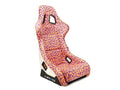 NRG FRP Bucket Seat PRISMA SAVAGE Edition White Pearlized Back Wild Thornberry Leopard Print - Large