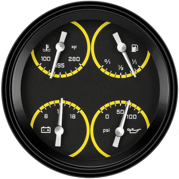 AUTO CROSS YELLOW 5IN QUAD 0-90