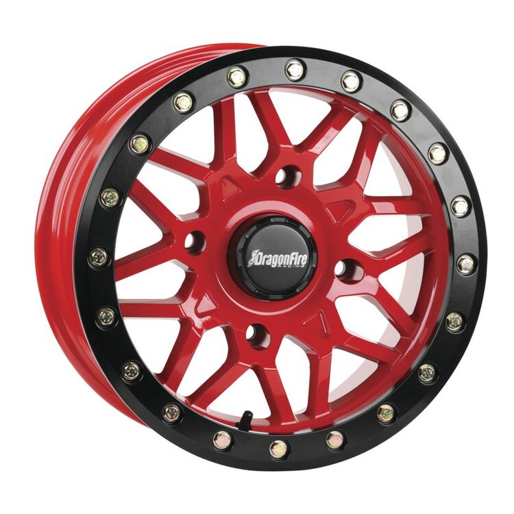DragonFire Racing Typhon Wheel 14X7 4/137 5+2 +10 Machined Red