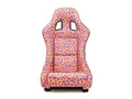 NRG FRP Bucket Seat PRISMA SAVAGE Edition White Pearlized Back Wild Thornberry Leopard Print - Med
