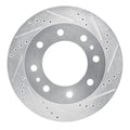 DFC 68-75 Ford F-250 2WD (Excl Super Duty) Front Right Drilled & Slotted Silver Brake Rotor