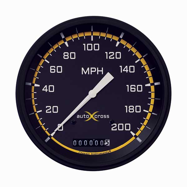 AUTO CROSS YELW 5IN SPEEDO 200 MPH