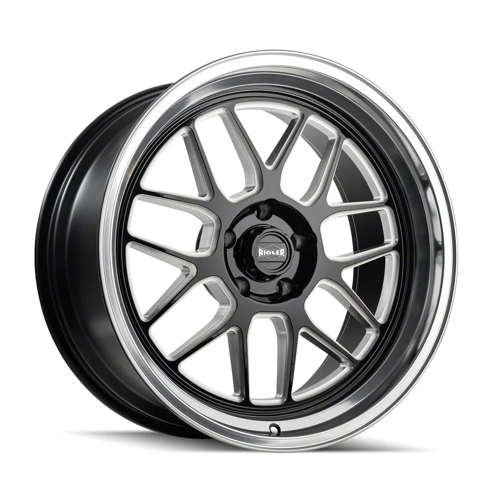 RIDLER 611 611 GLOSS BLACK MILLED WITH DIAMOND CUT LIP 20X10 5-114.3 0MM 83.82MM