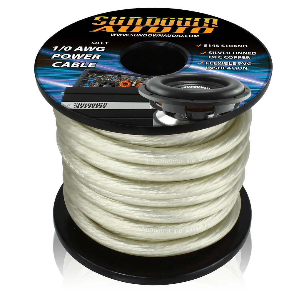 CABLE 1/0 GA @ 50 FT SILVER RCA CABLE