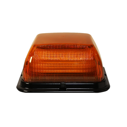 LED BEACON SQUARE POLY BASE MEDIUM PROFILE 1224VDC 24 FLASH PATTERNS CLEAR LENS AMBER
