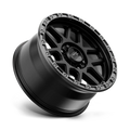 ~(34 lbs. 21X21X12)~ KM544 18x9 6x135.00 SATIN BLACK W/ GLOSS BLACK LIP (18 mm)