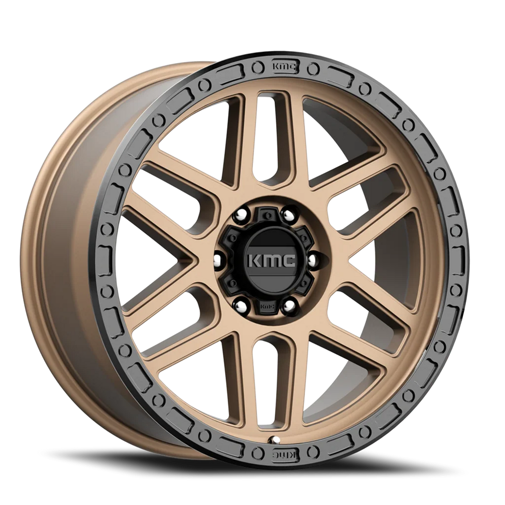 ~(34 lbs. 21X21X12)~ KM544 18x9 8x165.10 MATTE BRONZE W/ BLACK LIP (18 mm)