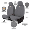 Covercraft 19-24 Chevrolet Silverado Carhartt SeatSaver Custom Front Row Seat Covers - Gravel