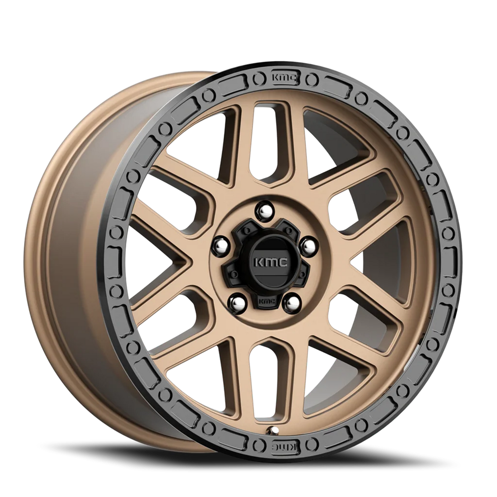 ~(34 lbs. 21X21X12)~ KM544 18x9 5x127.00 MATTE BRONZE W/ BLACK LIP (18 mm)