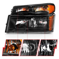 0406 CANYON CRYSTAL (OE REPLACEMENT) HEADLIGHT SET (4PCS) BLACK AMBER