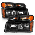 0406 CANYON CRYSTAL (OE REPLACEMENT) HEADLIGHT SET (4PCS) BLACK AMBER