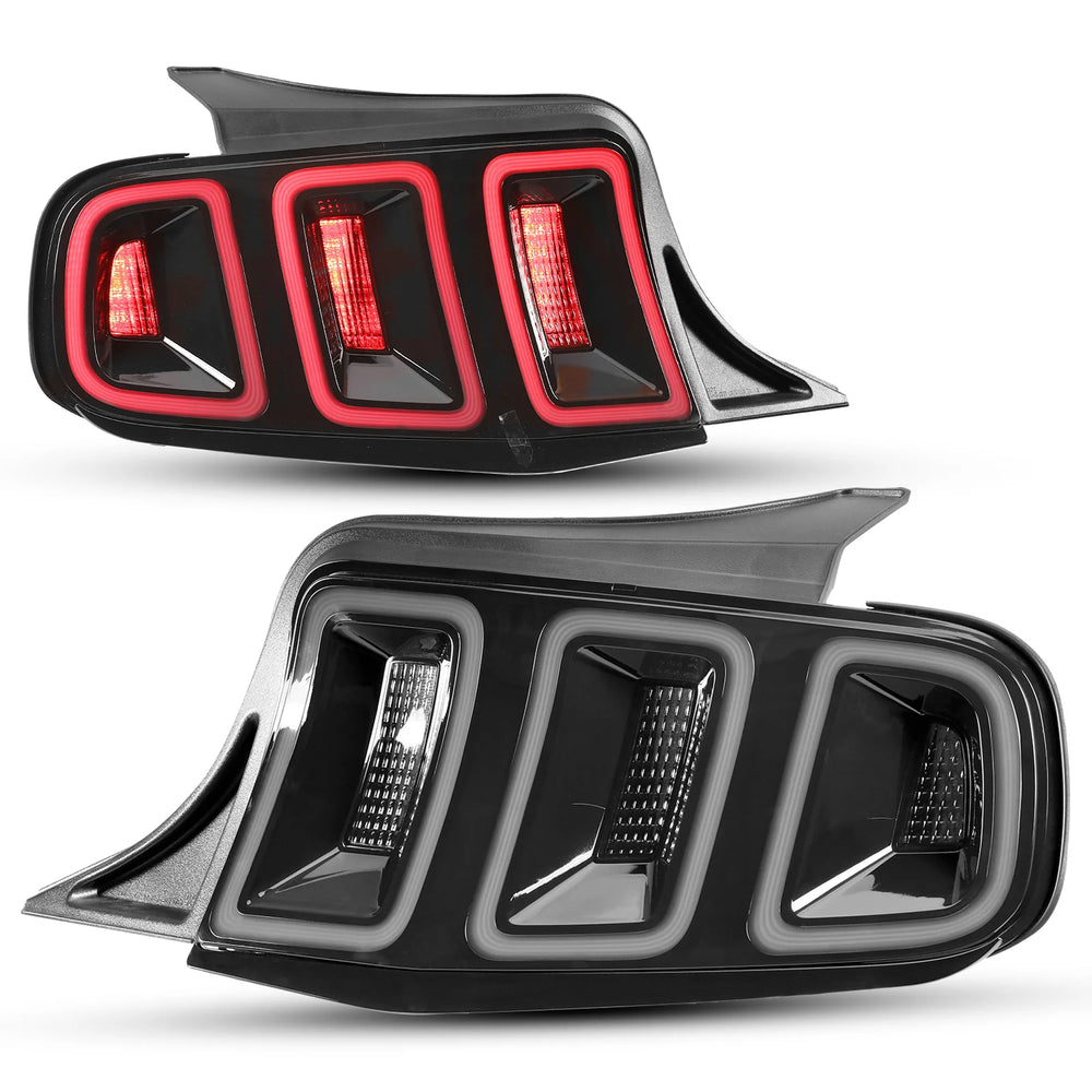 1523 FORD MUSTANG SEQUENTAIL LED TAIL LIGHTGLOSSEY BLACK/CLEAR RENEGADE