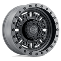 ABRAMS 17X8.5 6X5.5 0MM TEXTURED MATTE GUNMETAL