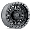 ABRAMS 17X8.5 6X5.5 0MM TEXTURED MATTE GUNMETAL