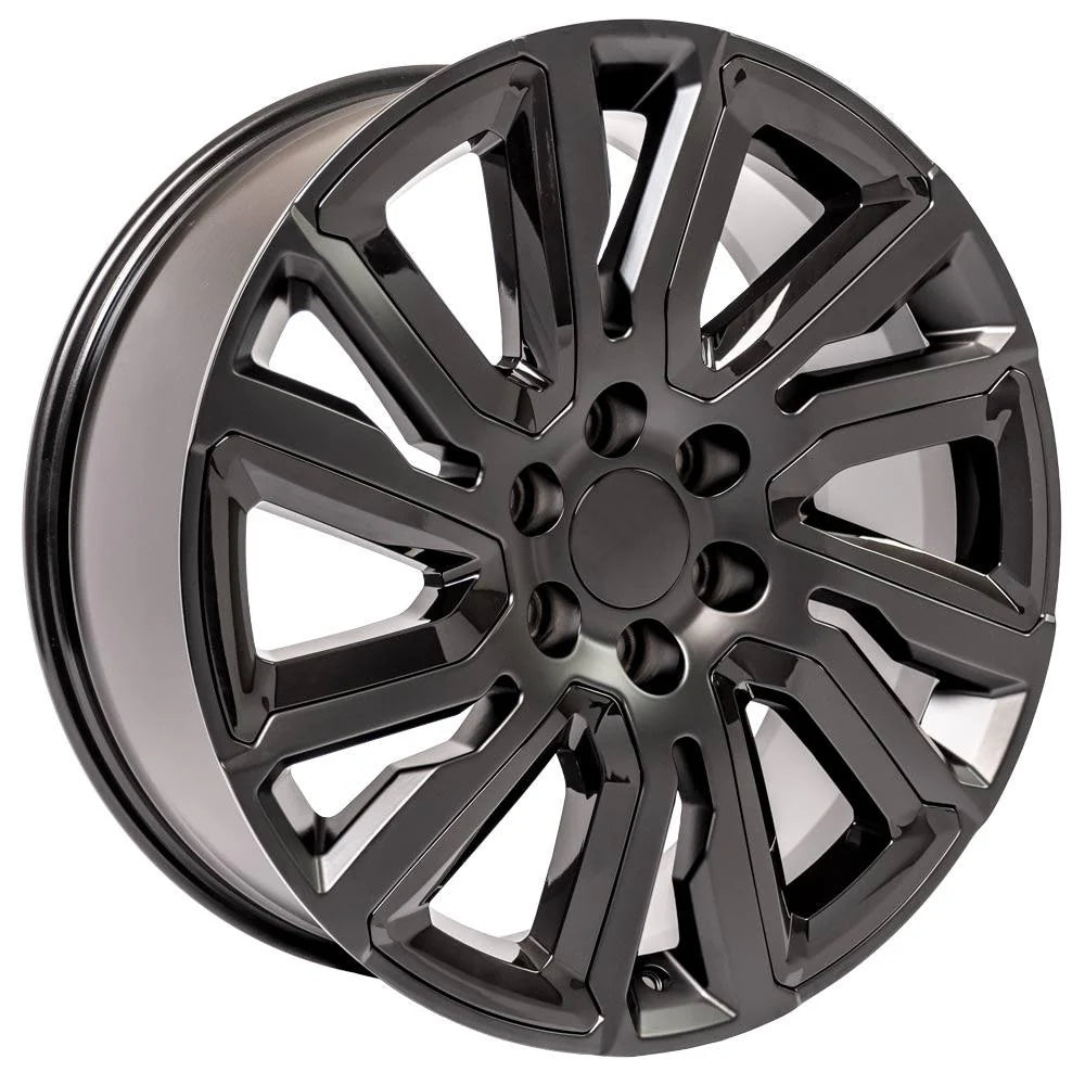 22 IN REPLICA WHEEL CV39 FITS GMC SIERRA RIM 22X9 SATIN W/BLACK WHEEL