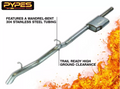 CB EXH 0718 JK 4 DR SINGLE REAR EXIT 2.5IN INTMD/TAILPIPE STR PRO MUFF/HW INCL