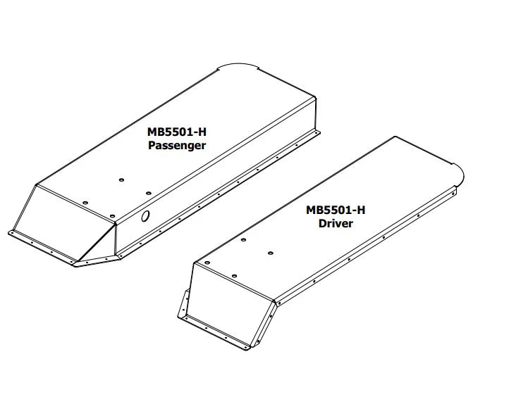 ~(21 lbs. 36X12X12)~ Jeep CJ / YJ High Clearance Rear Fender Tops Motobilt
