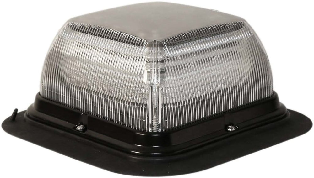 LED BEACON SQUARE POLY BASE MEDIUM PROFILE 1224VDC 24 FLASH PATTERNS CLEAR